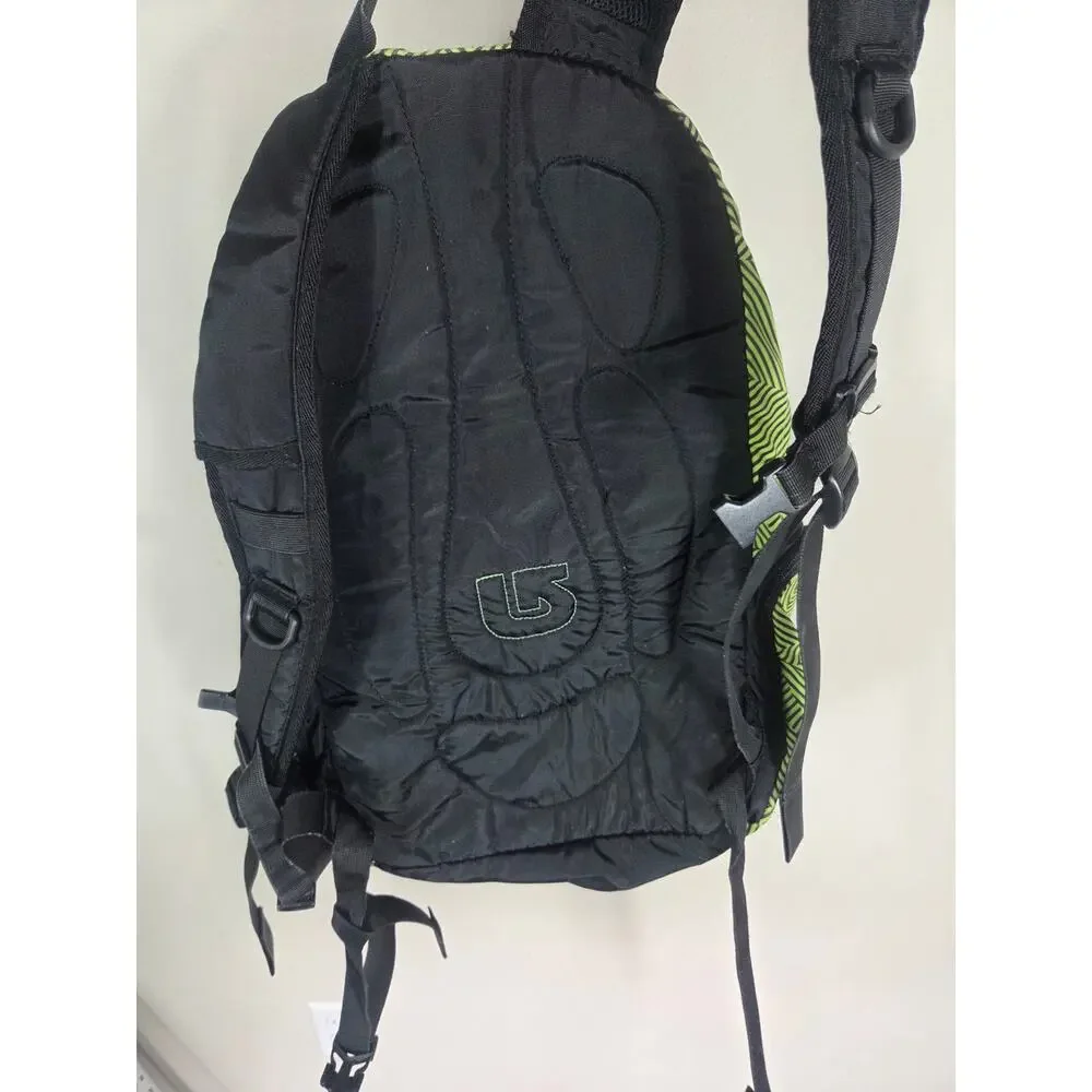 Burton Vintage Snowboard Backpack Daypack Green & Black Purple Interior